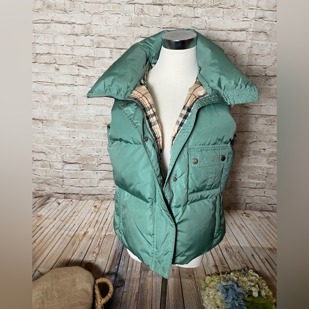 Burberry green puffer vest